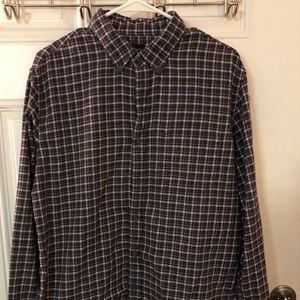 J. Crew Men’s Flannel Shirt, Burgundy/Gray/Cream